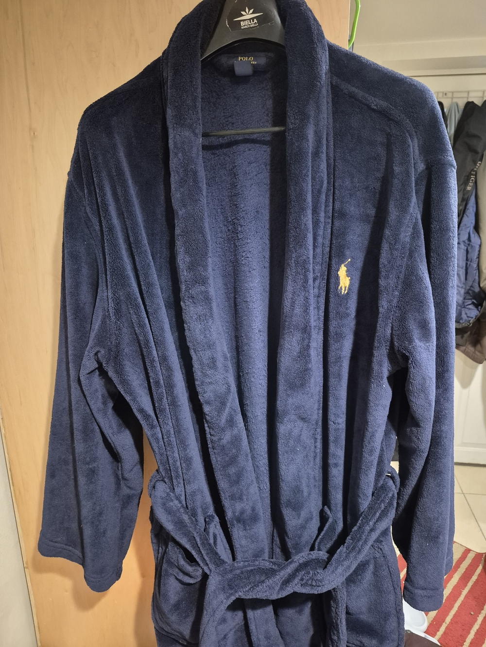 Polo by Ralph Lauren Men's Navy Plush Bath Robe